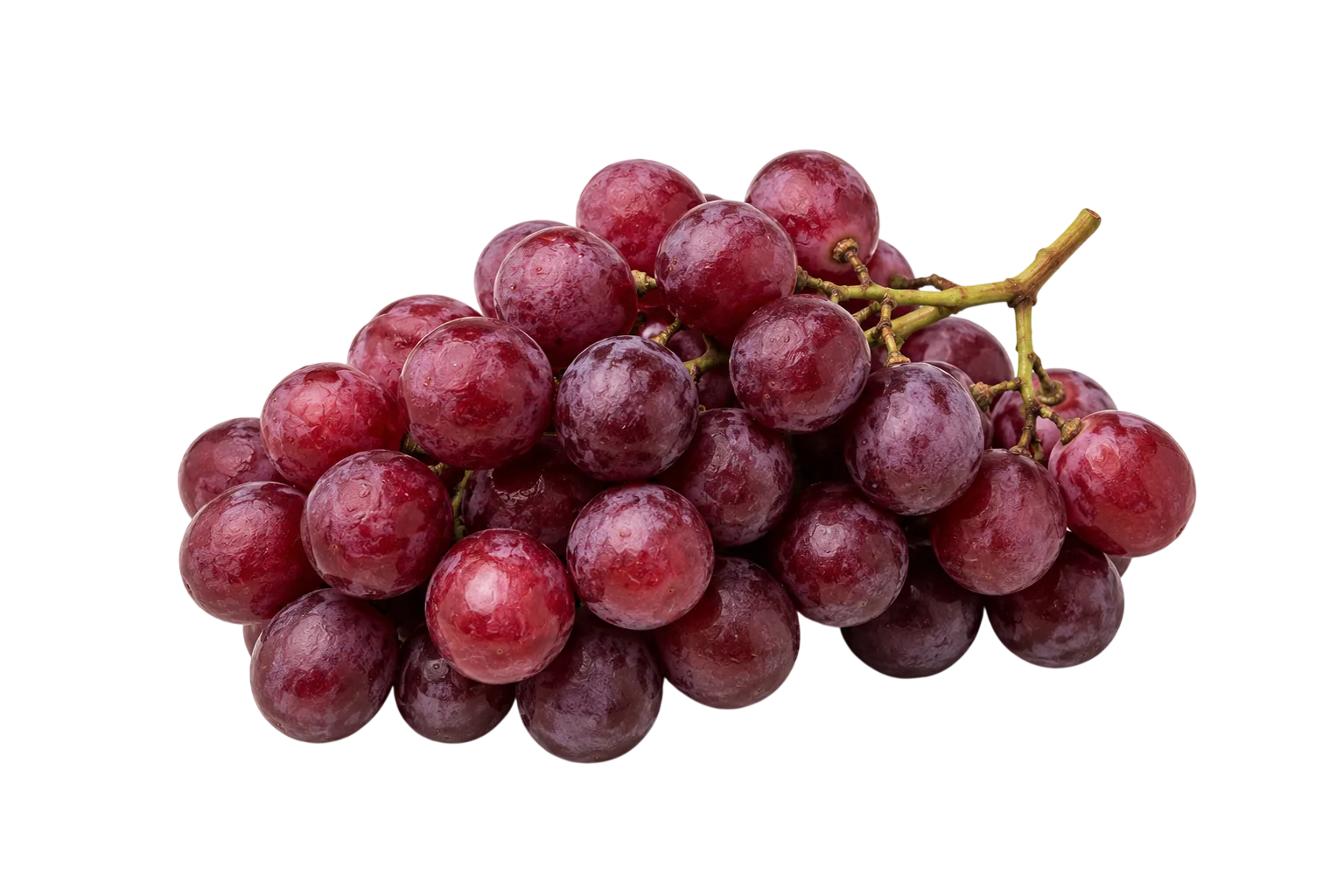 Cluster of fresh grapes with transparent background
